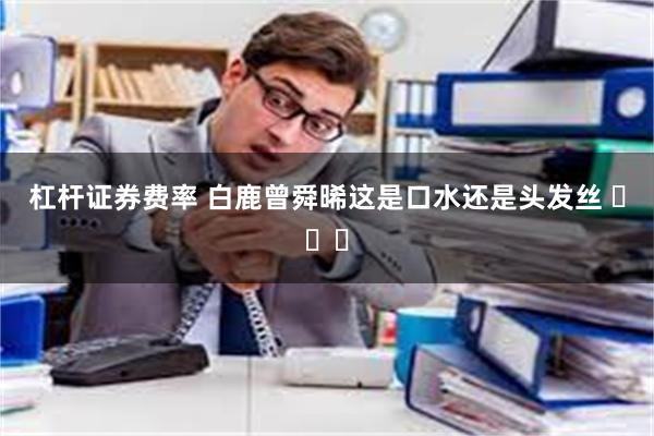 杠杆证券费率 白鹿曾舜晞这是口水还是头发丝 ​​​