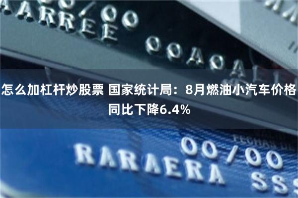 怎么加杠杆炒股票 国家统计局：8月燃油小汽车价格同比下降6.4%