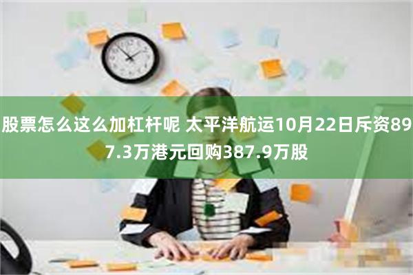 股票怎么这么加杠杆呢 太平洋航运10月22日斥资897.3万港元回购387.9万股